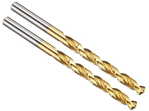 PATIKIL 6,2mm Punta da Trapano, M42 Acciaio ad Alta Velocità al 8% di Cobalto con Gambo Dritto 135° Rivestito in Nitruro di Titanio (TiN) per Acciaio Inossidabile in Metallo Duro - 2 Pezzi