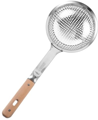 GRIRIW Espumadera De Acero Inoxidable Con Mango Colador De Cocina Para Separar y Líquidos Herramienta De Cocina Para Freír y Cocinar Al Vapor