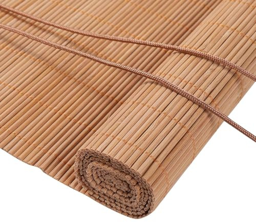 Bambusrollo,Bambus Rollo- Retro Bambusrollo Blickdicht und Sonnenschutz aus Bambus,einfach zu montieren, individuell anpassbar, ideal für Hofgarten, Balkon, Terrasse
