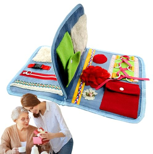 Couverture Fidget Pour La Démence - Courtepointe De Confort De Mémoire, Pavé De Tour Sensoriel | Couverture D'activité Alzheimer Apaisante, Tapis De Thérapie Des Mains Agités, Livre Agité Pour Les Sen