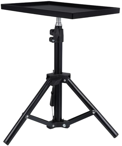 SUPVOX Adjustable Outdoor Projector Stand Tripod Compact Space Saving Laptop Holder with Antislip Design for Projectors Desktops and Bedside Use
