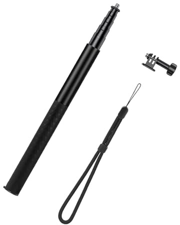 Perche à selfie extensible en aluminium pour caméras d'action Pocket 3 avec poignée antidérapante et compatibilité universelle en aluminium