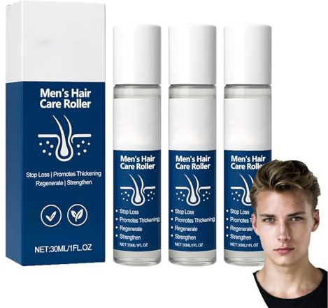 Hårvårdsrollerserum – närande tillväxtserum för tjockare, starkare hår, minskar håravfall, reparerar skador, förbättrar ljusstyrkan, anti-håravfall formel (3 st)