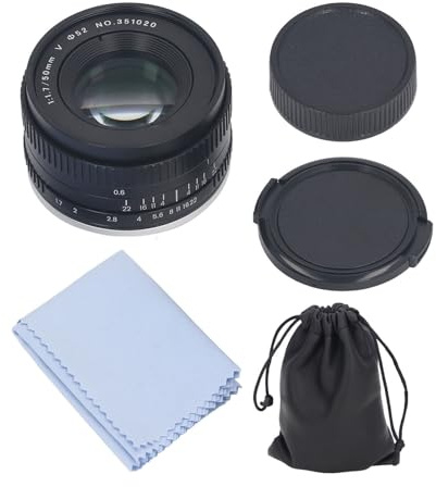 Objetivo Full Frame 50mm F1.7, Lente Manual, Montura de Rosca 42MM - Gran Apertura para Retratos, Alta Nitidez y Efecto Bokeh, Diseño Compacto y Ligero