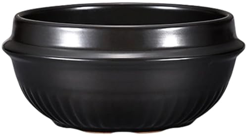 Hemobllo Olla de Cerámica para Cocinar 1100ml, Cazuela de Barro para Sopa y Arroz, Utensilios de Cocina Versátiles para Hogar y Restaurante, Olla Tradicional Coreana para Guisar