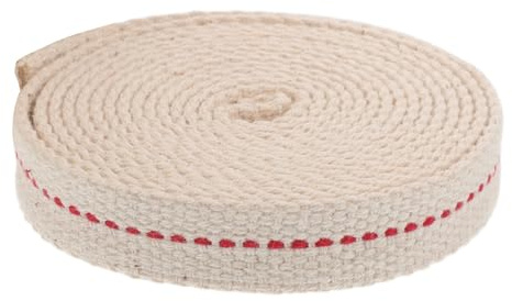 Kichvoe Mèche Plate en Coton 1,5 Cm de Large, Mèche de Rechange pour Lampe à Pétrole, Adaptée pour Lanternes à Huile et Brûleurs à Mazout, pour Usage Extérieur et Camping, 2 Mètres