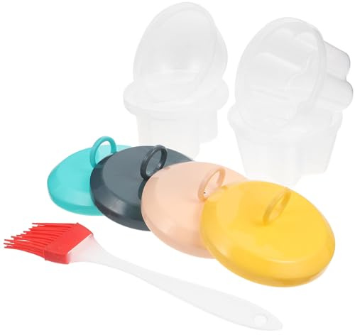 ZUNOXAZ Stampo per Uova in Camicia Microonde Resistente al Calore Pennello Incluso, Vaporiere Creative per Uova al Vapore, Accessorio Cucina Pratico per Colazioni Rapide Colore Casuale