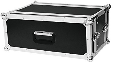 Roadinger Effektrack CO DD, 4HE, 24cm tief, schwarz für 483-mm-Steuer- und Effektgeräte (19) | 2 abnehmbare Deckel | Eingebaute Rackschienen | 4 Schnappschlösser | 4 stahlverstärkte Gummifüße