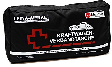 Leina Werke Trousse de Secours pour Voiture Elegance 11106–Noir/Blanc/Rouge