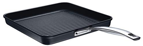 LE CREUSET Toughened Non-Stick Ribbed Square Grill Pan, 28 cm, Black, 967002280