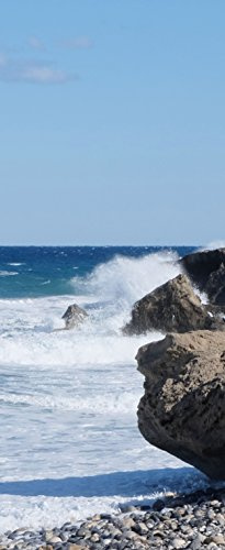 Melis-Folienwerkstatt Tür-tapete Tür-Poster selbstklebend – Meer Küste Brandung Wellen Felsen-küste – 100x210cm - Foto-tapete Tür-Folie – T00004-1-teilig