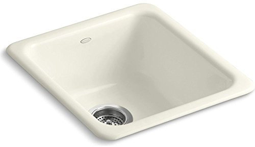 KOHLER K-6584-96 Iron/Tones Self-Rimming Undercounter Kitchen Sink, Biscuit