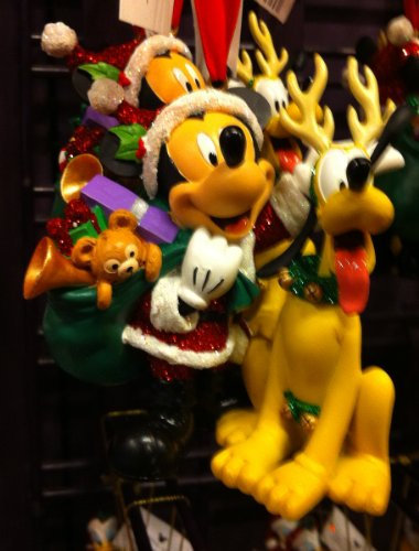 Disney Mickey Mouse Santa Pluto Duffy Bear Figurine Ornament