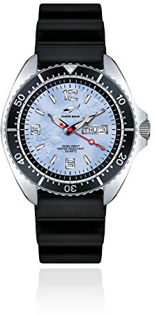 CHRIS BENZ ONE Man 200M Taucheruhr mit Kautschukband, Karibikblau