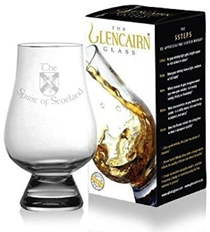 Glencairn Whiskyglas, aus Glaskristall, The Spirit of Scotland-Gravur Set of Eight