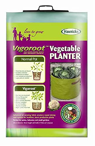 Haxnicks Vigoroot Air Pruning Vegetable Garden Planter | Special Garden Fabric Needs Less Compost | Better Roots | Stronger Plants | Up To 30% Higher Yield | 37L Capacity, H30 cm W40 cm | VIG130101
