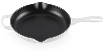 LE CREUSET LS2024-2316 Sartén esmaltado de 9 Pulgadas con Mango de Hierro Fundido, Blanco