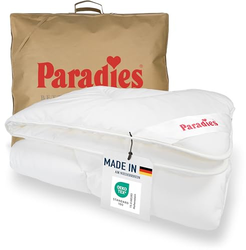 PARADIES Ganzjahresdecke 200x200 cm - Prima Bettdecke 200x200 cm | Atmungsaktiv, Pflegeleicht, Waschbar, Steppdecke 200x200, Made in Germany