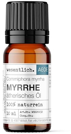 wesentlich. Myrrhe Öl | für Aromatherapie, Duftlampe und Diffuser | 100% naturreines. ätherisches Öl | Glasflasche (10ml)