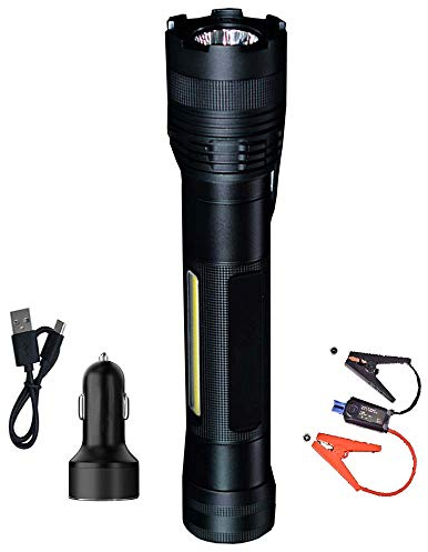 Lampe Torche Tactique LED 10W Démarreur de Voiture d'urgence Chargeur de téléphone Portable Multifonction Démarreur de Voiture Rechargeable USB 5100 mAh Batterie Li Lumière Auto Booster de Batterie