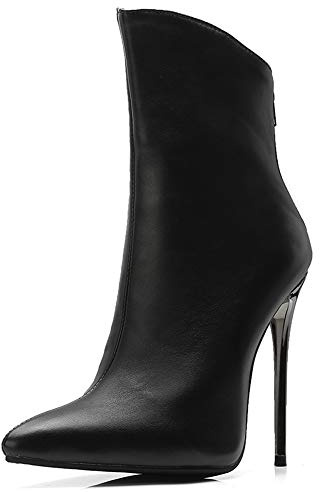 CuteFlats dam mode kort skaft stövlar sexiga stövlar med stiletto klack, - svart - 38 EU