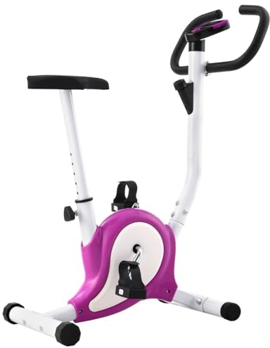 vidaXL Cyclette Ellittica con Cinghia di Resistenza Display LCD Regolabile Antiscivolo Allenamento Fitness Macchina Cardio Ciclocamera Viola 100 kg