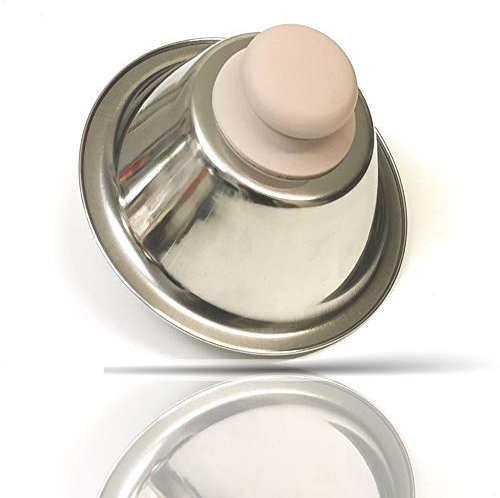 Kerafactum Campana para Hamburguesas y Hamburguesas, Cubierta para Asar y derretir, Cloche Campana para Hacer Queso para fundir, Acero Inoxidable, Campana de cocción en Color Beige