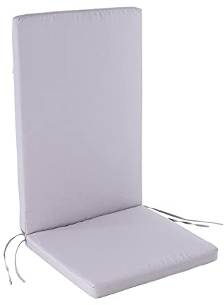 Cojín para sillones de jardín reclinables Color Piedra, Medidas 114x48x5 cm, Repelente al Agua, Desenfundable, Funda de cojín con Relleno para sillas de terraza, Cojines Silla de Comedor jardín