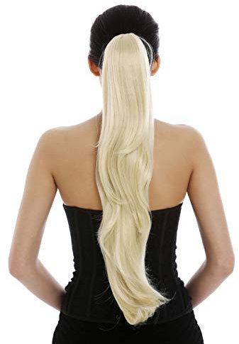 WIG ME UP-T200-88E Toupet Coda di cavallo Molto lunga Scalata Ondulata Biondo chiarissimo Biondo chiaro 60 cm