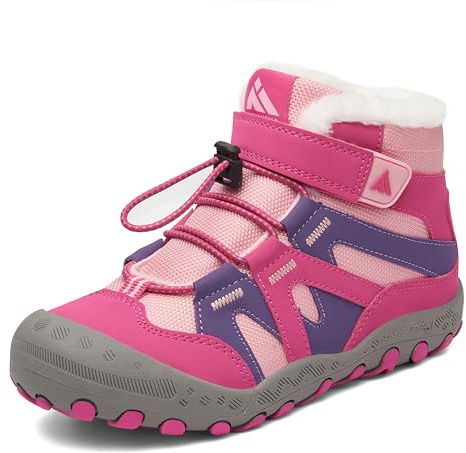 Mishansha Stivali da Neve Bambino Scarpe Invernali Comode Gr.24-38 | Antiscivolo, Trekking, Leggeri, Flessibile, Resistente all'abrasione, Escursionismo, Outdoor, Fodera Calda, All'aperto
