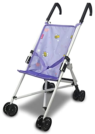 Anivia Puppen Puppenwagen,Faltbarer Kinderwagen Spielzeug Mädchen Geschenk Puppenbuggy ab 2，3,4,Jahre 58 x 39 x 27 cm geeignete Puppen bis 18 Zoll - Lila
