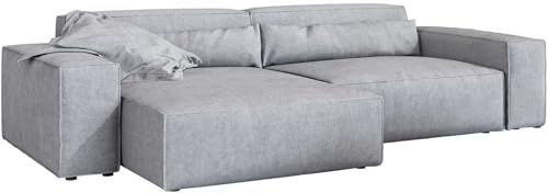 DELIFE Eckcouch Sirpio XL Mikrofaser Grau 270x170 cm Recamiere variabel