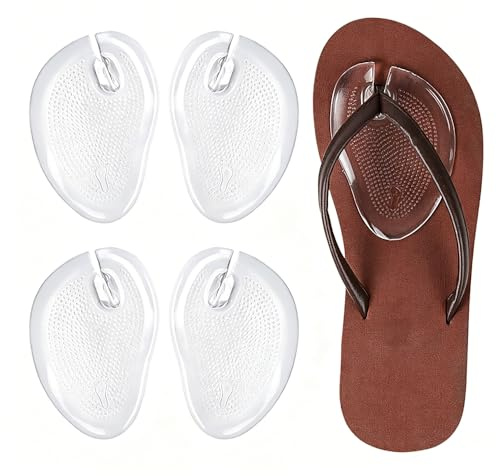 4 Pieces/2 Pairs Thong Sandal Cushions Pad Flip Flop Anti-Wear Toe Protectors Pads Gel Toe Posts Cushion Use for Sandal Flip Flop Gel Inserts Guards