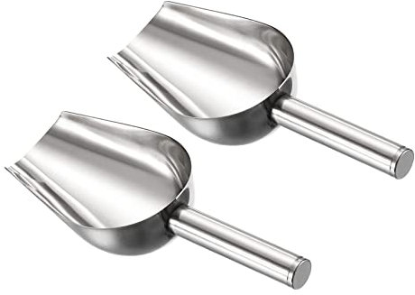 PATIKIL Glace Cuillère, 2 Paquet Inox Acier 8.7x2.4 Petit Glace Tissuant Utilité Pelle pour Cuisine Tige Fête, Argent