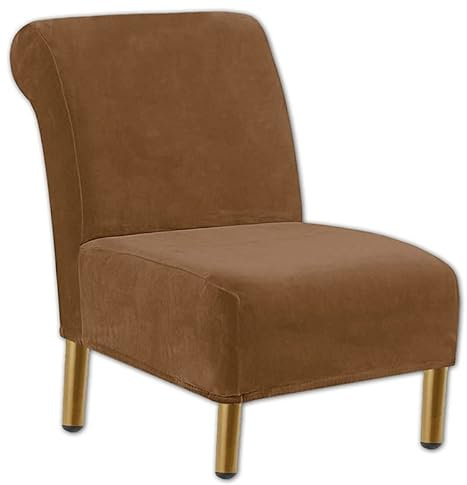 JORTUIO Stuhlhussen Ohne Armlehnen 1 Sitzer, Stretch Sesselbezug Weich Husse Überzug für Clubsessel Sofabezug Samt Freizeit Armless Chair Sesselbezug Abnehmbare, Waschbar -Schwarz