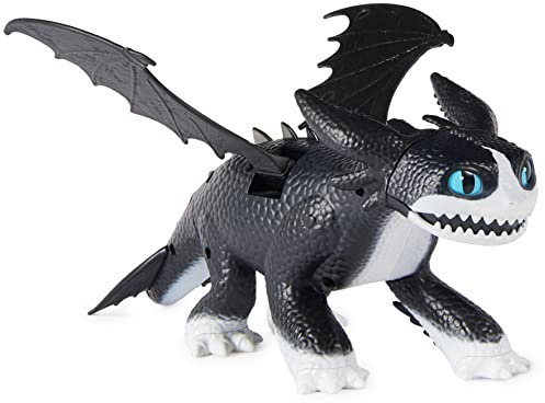Dragons DreamWorks Interactive Fire and Flight Thunder Figurine Thunder avec Effets Lumineux et sonores 30,4 cm pour Enfants à partir de 4 Ans