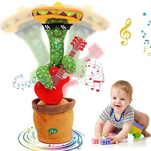Sunshine Smile Juguete de cactus: Hablando, Juguete de peluche, Hablando, Bailando, Grabación Aprender a Hablar Muñeca de Peluche