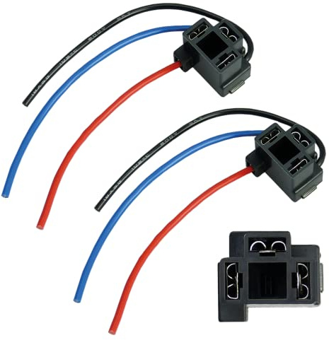 L & P Car Design 2 x Attacco per lampada H4 P43t *angolato* a 90 gradi con cavo per lampade a incandescenza