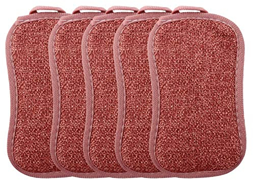 Vctitil Paquete de 5 paños de limpieza de cocina, esponja de limpieza suspendida, antiarañazos, multiusos con paños de fibra de bambú, útiles herramientas de lavado de ollas, trapos de platos