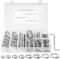 Gucass Lot de 100 colliers de serrage réglables en acier inoxydable de 8 à 44 mm - 8 tailles - Pour conduite d'eau, automobile, maison, gaz - Machine à laver