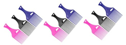 minkissy 9piezas Peine Desenredante De Diseño De Tenedor Herramienta De Para Cabello Peine De Dientes Anchos Para Salones y Aleatorio