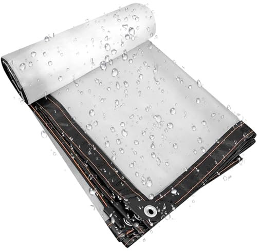 Clear Tarps with Grommets, Heavy Duty Waterproof Transparent Tarpaulin, Waterproof Clear Tarpaulin, Clear Plastic Sheet Tarp Cover, Transparent Waterproof Tarpaulin for Covering Henhouse