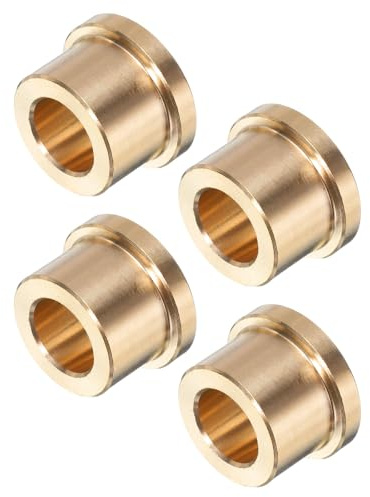 uxcell 4pcs Flange Sleeve Bearings 3/8 Bore x 5/8 OD x 1/2 Length x 3/4 Flange Dia, Self-Lubricating Brass Bushing
