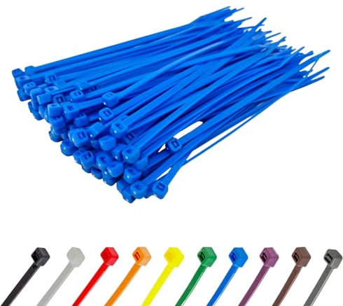 Blue Cable Ties (1000 Pack - 550mm x 9.0mm) Heavy Duty Nylon Zip Ties Plastic Tie Wraps for Office Cable Tidy Garden DIY