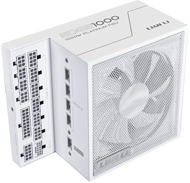 Lian Li Edge Series EG1000WE.US Bloc d'alimentation modulaire complet de 1000 W 80 PLUS Platinum-ATX 3.0, 3.1-PCIE 5.1-Forme L pour boîtier à double chambre, ventilateur FDB de 120 mm, prend en charge