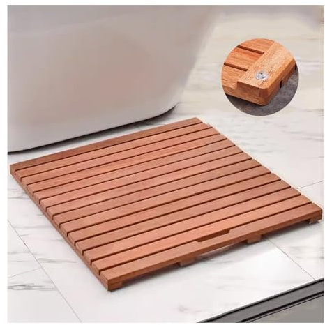 QWEASDF Caillebotis pour Spa，caillebotis Douche，Caillebotis Bois Bambou， Tapis de Bain Bambou Massif ，Tapis antidérapant，caillebotis Bois，Tapis Salle de Bain Bambou(W75xL80cm/W30xL31in)