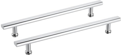 QUARKZMAN 2pz Maniglia per Porta Doccia, 350mm Centro Foro Maniglia per Porta in Vetro Doccia Barra Asciugamano in Acciaio Inossidabile 304 Manopola per Porta, Argento