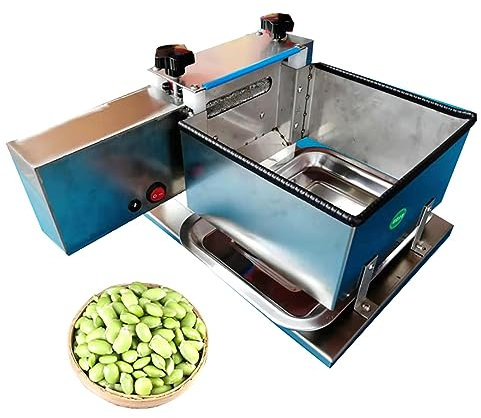CHANGLKJ Pelapatate Semiautomatico per Edamame, Sguscia Piselli Elettrico da 15 W, Distanza dei Rulli Regolabile E Alimentazione a Batteria da 24 V, per Mercato Ortofrutticolo, Campeggio