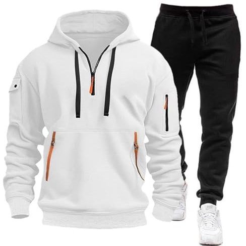 2024 Tuta Uomo Completa Fitness Casual Completo Palestra Tuta Sportiva Invernale Caldo di Velluto Tuta Ginnastica Cotone Taglie Forti Completi Palestra Completa Due Pezzi Completo Sportivo Running