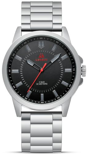 LN LENQIN Uhren Herren Edelstahl Herren Uhr 30m wasserdichte Armbanduhr Analoge Quarz Uhr Mode Freizeit Uhren für Männer